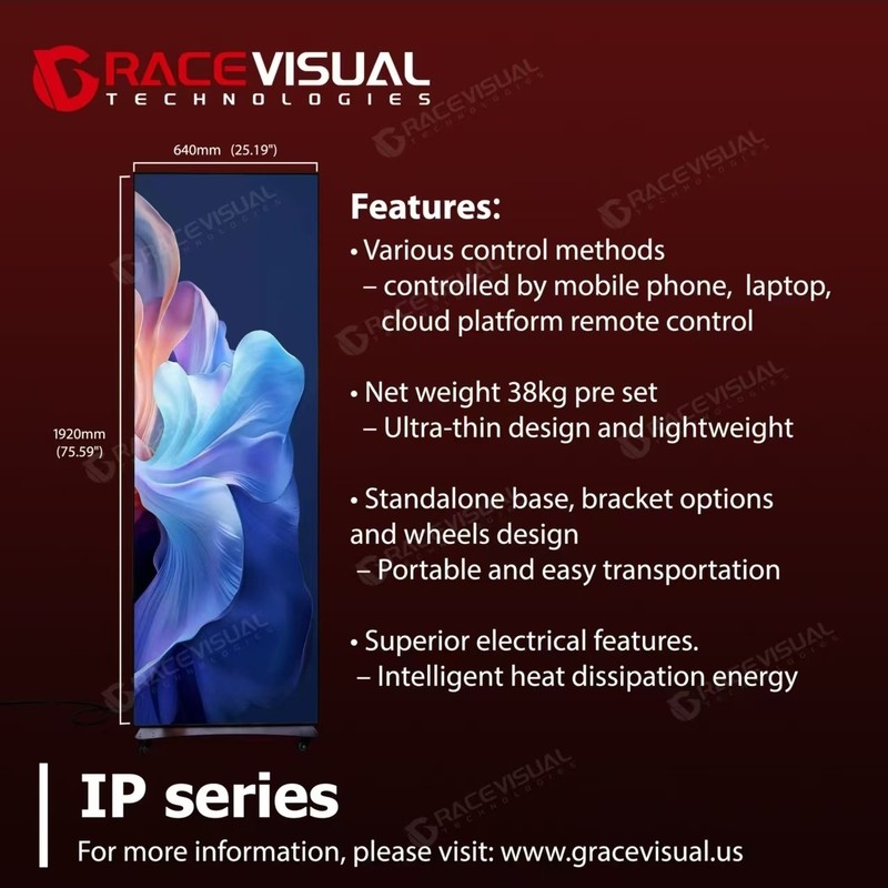 P2.5 Indoor LED Poster Display – 640x1920mm Ultra HD Screen For Retail, Exhibitions & Events Features Wide Viewing Angle, High Refresh Rate