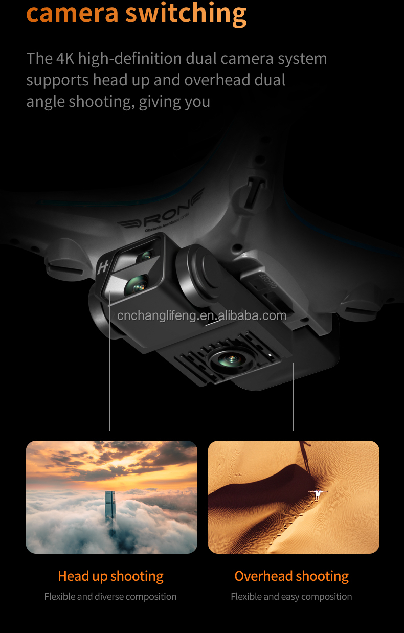 Prosumer Drones Made Easy Ky102 with 4k HD Dual Cameras Four-way Obstacle Avoidance and Intelligent Fixed Height Hovering