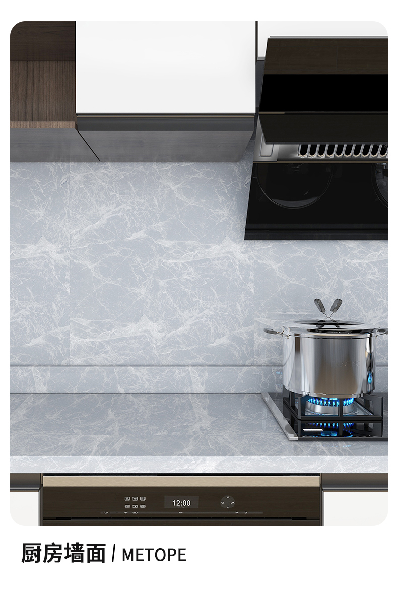 ECO White Marble Effect Wallpaper 10m Waterproof Oil Proof Wallpaper
