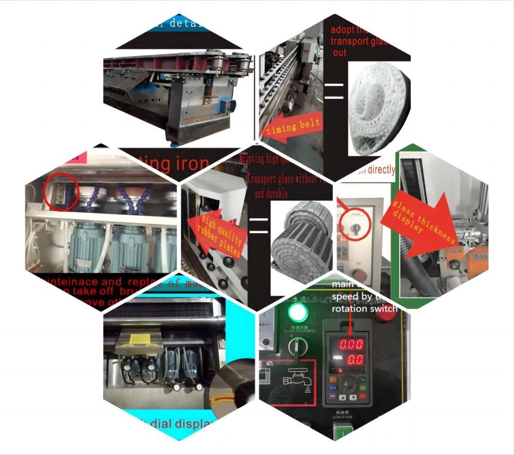 Most Popular 9 Motors Flat Glass Edge Processing Polishing Machinery Glass Straight Line Edging Machine
