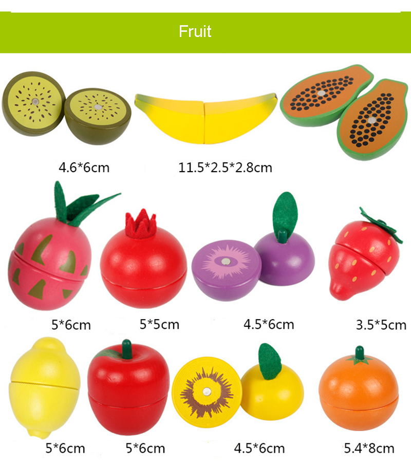 Montessori Kitchen Pretend Toy For Children Cutting Fruit Vegeta