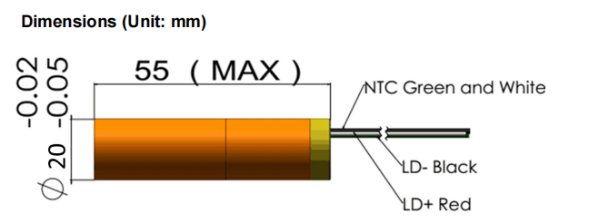 Industrial Grade Green 545nm Laser Module DPSS Laser with NTC Fast Rise Time