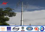 27.5m Columniform Galvanized Steel Pole For Transmission Line , Utility Power
