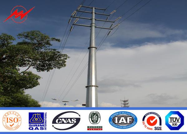 Electrical Steel Utility Pole / Steel Transmission Poles For Power Distribution