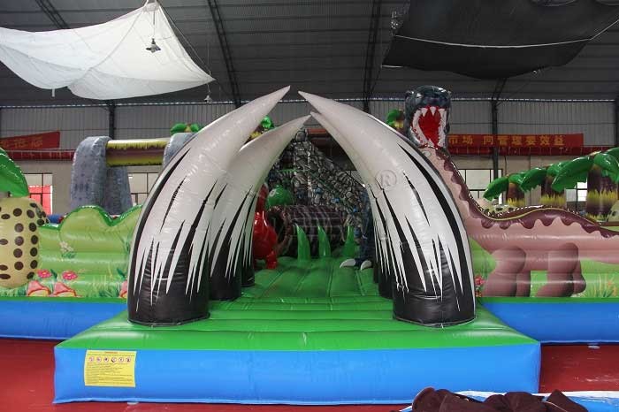 Dinosaur Themed Inflatable Fun City , Commercial Kids Inflatable Jumper