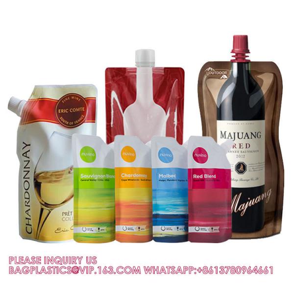 aluminium pouch Red Wine Valve Doypack Spouted Bags sustainable Plastic Printed