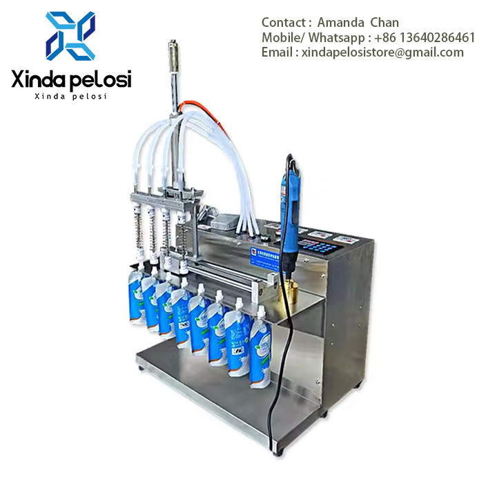 Easy To Operate, Spout Pouch Bag Beverage Liquid Filling Machine For Food, Beverage, Chemical Etc