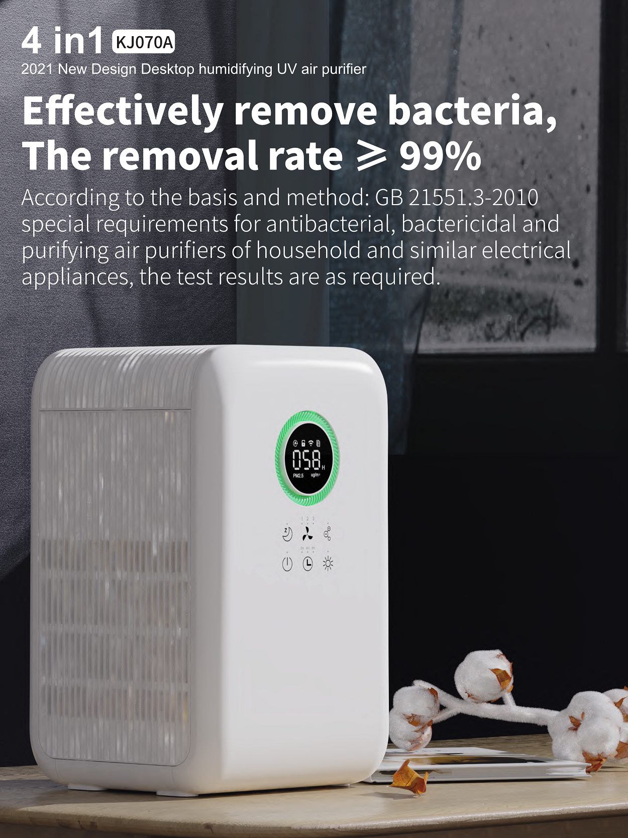 HOMEFISH Hepa Filter Household Air Purifier Ion Humidifier 400ml