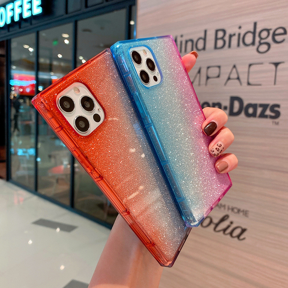 Gradient Color Shockproof Phone Cases L Square Shape Anti Fall For Iphone 11