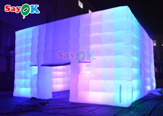 Customized Air Cube Tent Inflatable Nightclub Wedding Photo Booth With Colorful LED Light
