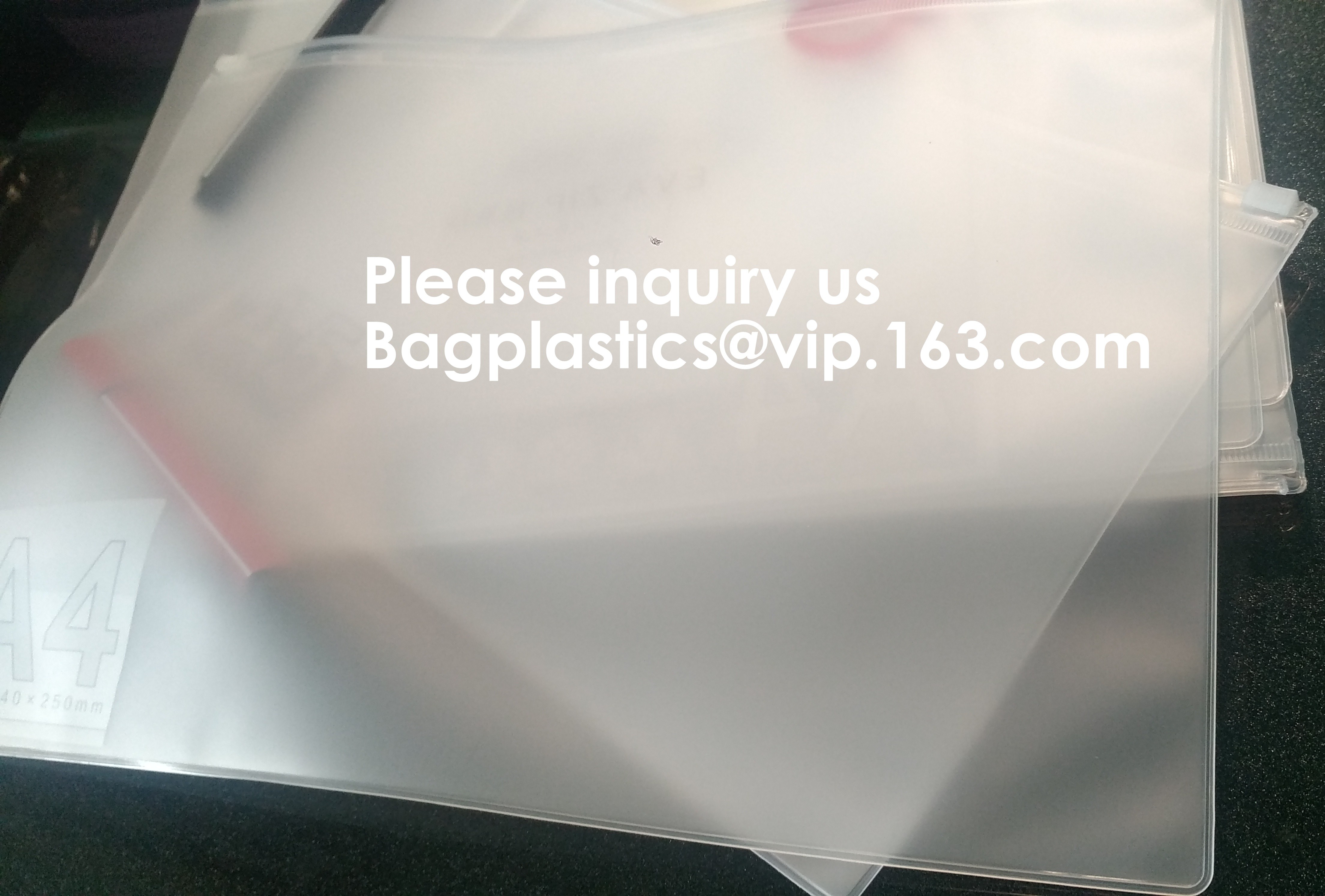 Metal Slider Office File Folder Mesh Clear PVC Zip Lock Document Bag,Folder File Wallet Zipped Lock Document Bag pack