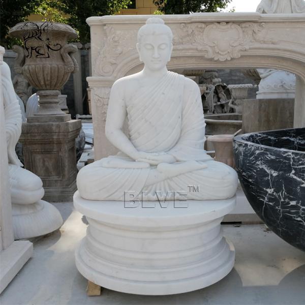 Marble Garden Buddha Statues Sitting Life Size Budda Statue Outdoor Decoration