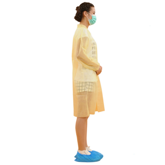 Protective SMS Sms Disposable Lab Coats , Surgical Lab Coats With Knitted Cuffs