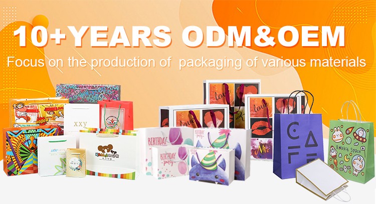 Gravnre Printing Customized Kraft Paper Gift Bags for Gift Craft Packaging
