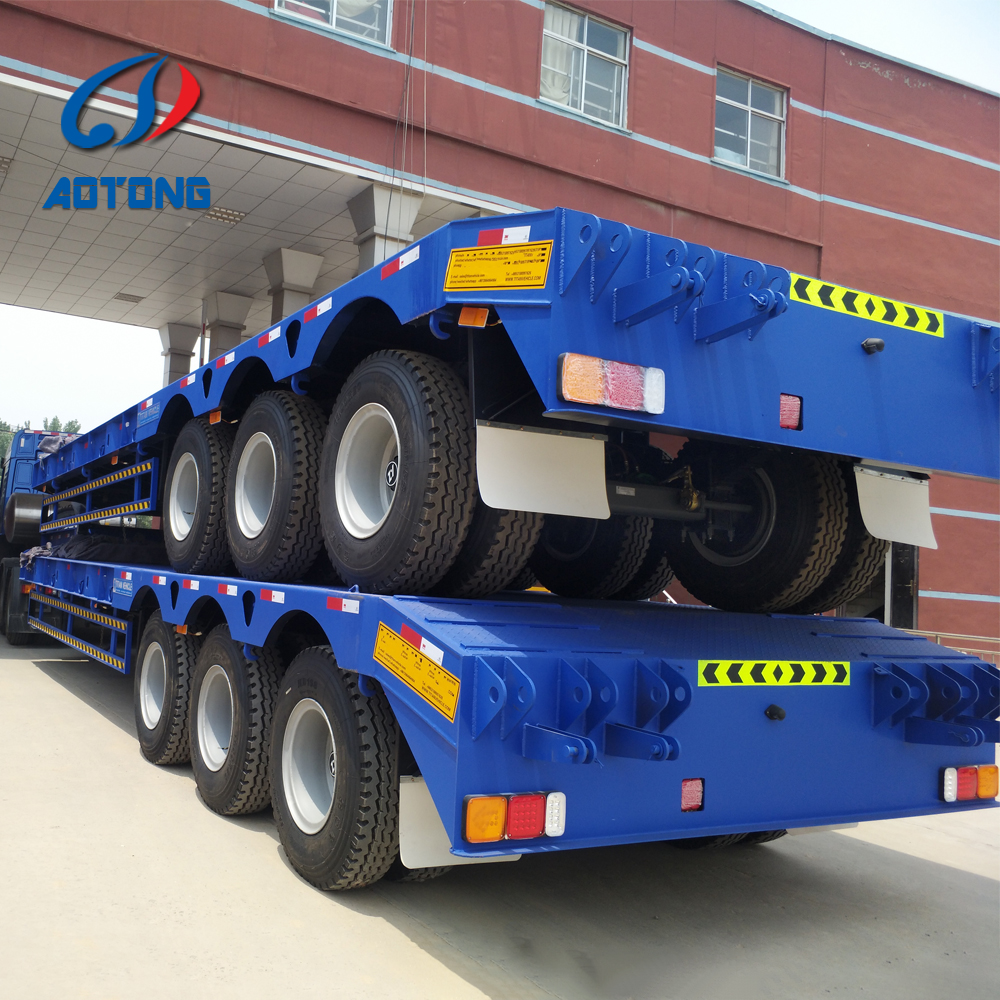 650-800mm Height 3 Axle 80T Front Loading Gooseneck Detachable Low Bed Trailer for Loading