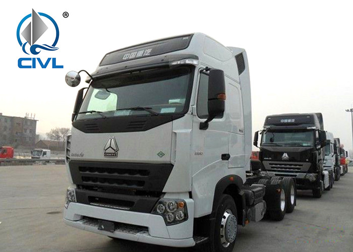 420HP HOWO A7 Prime Mover Truck Diesel 6x4 Transport Trucks Wild Black Tractor Head