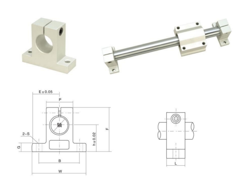 SK Linear Rail Shaft Support Low Noise Linear Bearing Shaft Support Smooth Operation