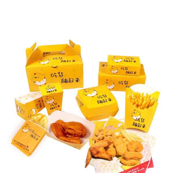 Eco-friendly customized takeaway food grade hot dogs fried chicken cartons