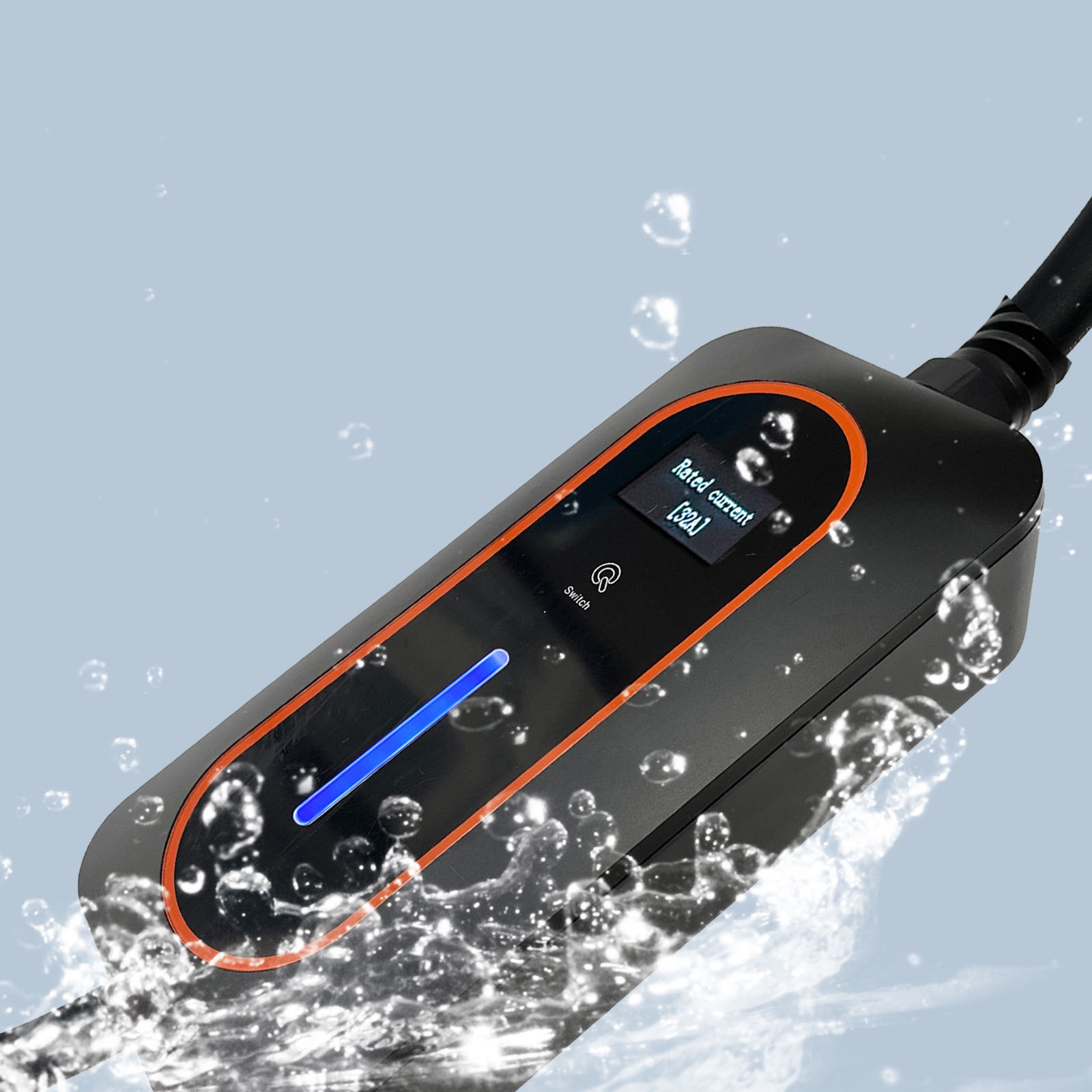 Type 2 AC Portable EV Charger 16A Schuko Plug With LCD Display