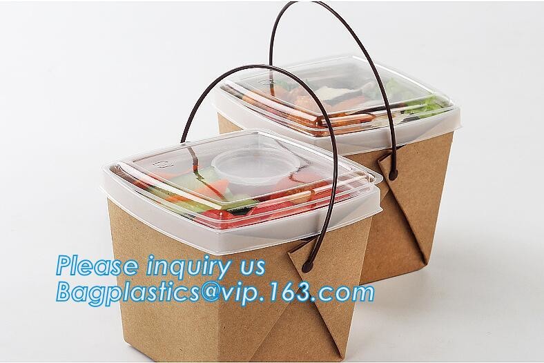 Cheap Cardboard foldable kraft paper lunch box with window,Lunch noodle fast food kraft paper box by customized logo pri