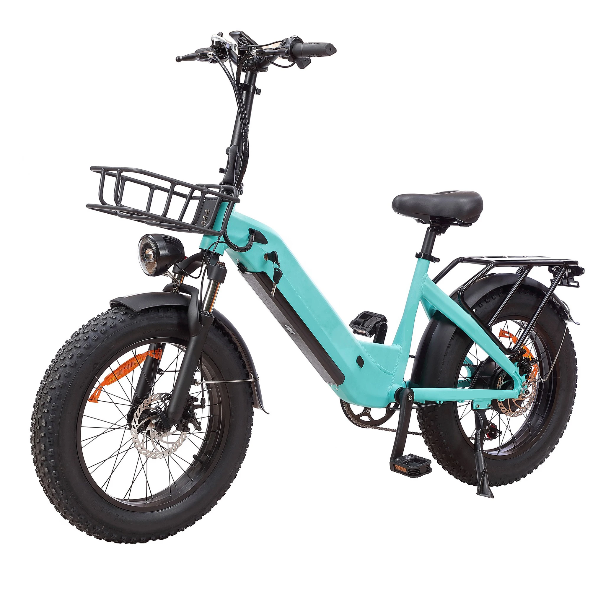 Kids 20 Inch Electric Fat Tire Bike Hidden Battery 48V 500W Step Through Fat Tire Ebike
