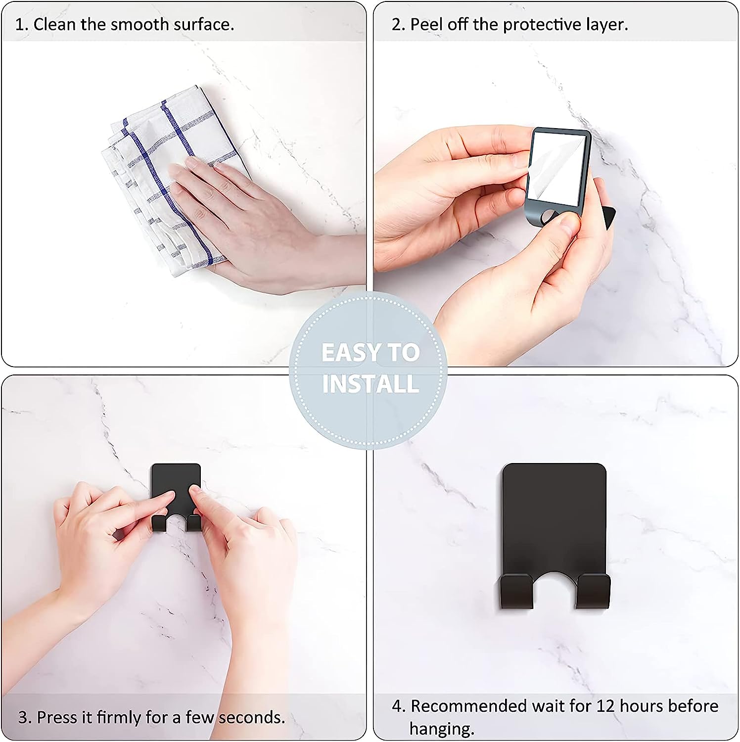 Stainless Steel Razor Hanger Wall Mount Heavy Duty Shaver Hook with Waterproof Design