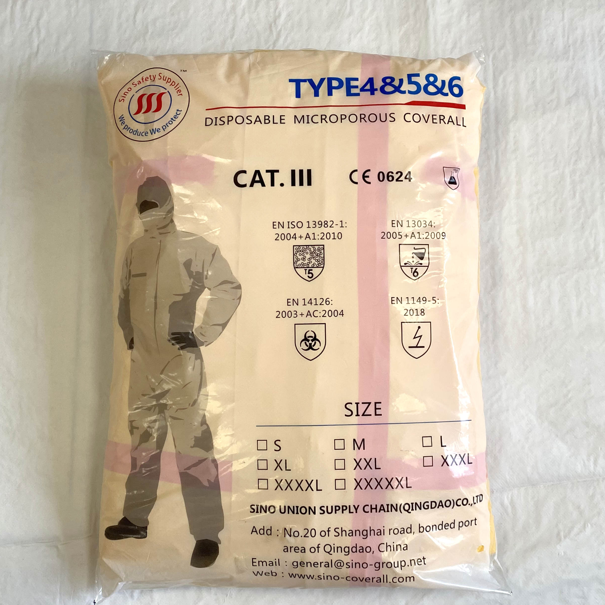High Low PH Chemical Proof Suit PP PE Coated Type 3 Disposable Hooded Coverall