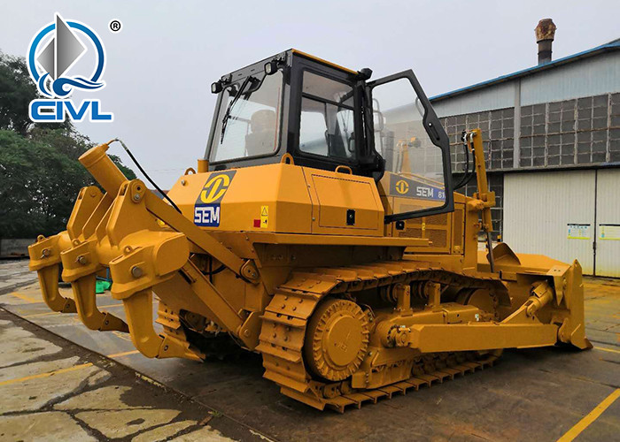 420HP Yellow Hydraulic Shantui Bulldozer SD42, Operation Weight 53T With Cummins Engine, ROPS Cabin, Ripper