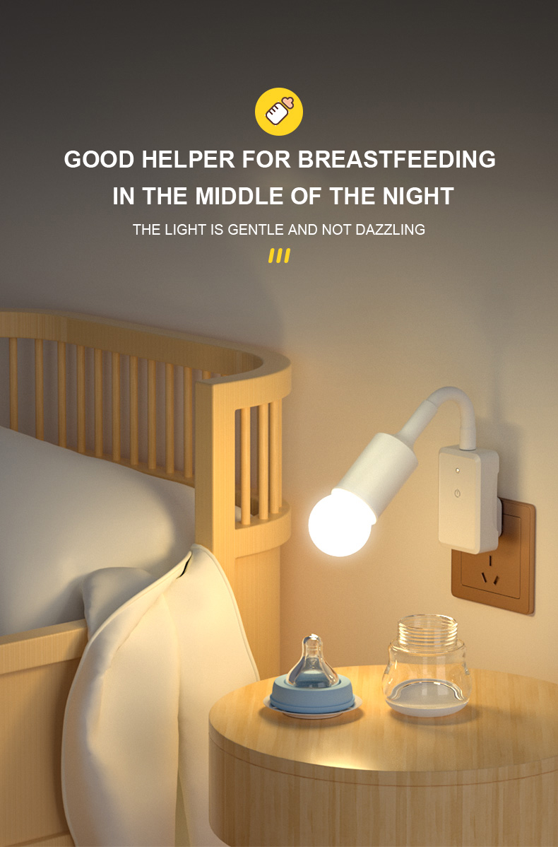 Two/Three Plug Remote Control Socket 5W Night Light for Bedroom Sleep and Baby Feeding