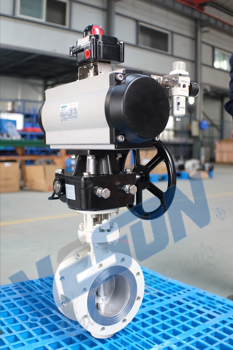 304 SS Presentation Dampers Pneumatic Butterfly Valve Presenting Double Flange Damper