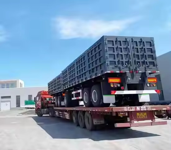CIMC 3 Axle Draw Bar Side Dump Full Trailer 40-100 Tons Drawbar Towing Dolly Full Truck Trailer