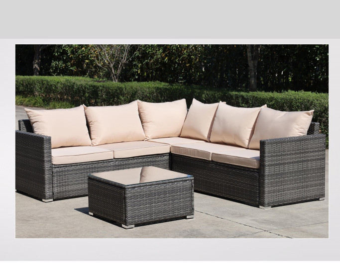 Rattan Sofa And Coffee Table Set Restaurant Chair Outdoor Table Store Cushion 6cm