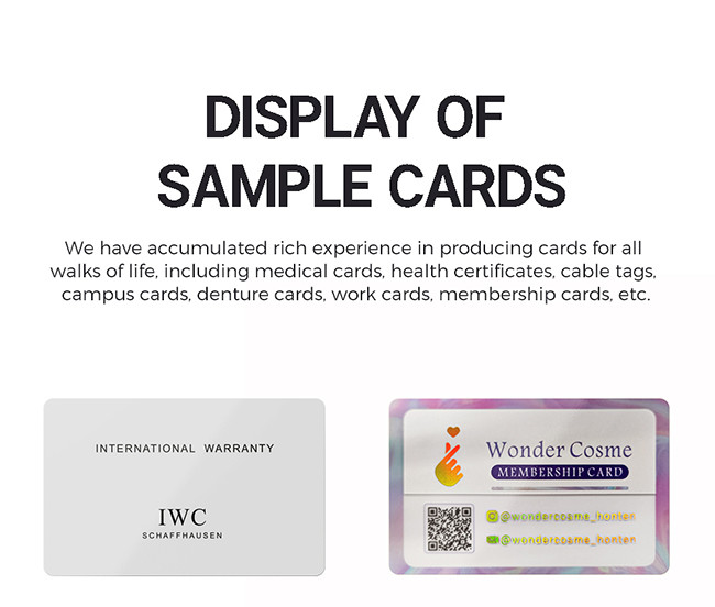 Custom PVC Plastic Membership Card Moisture Proof For Card Printer