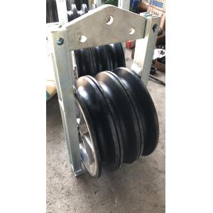 Triple Aluminum Sheaves Cable Pulley Stringing Blocks With Rubber Lined