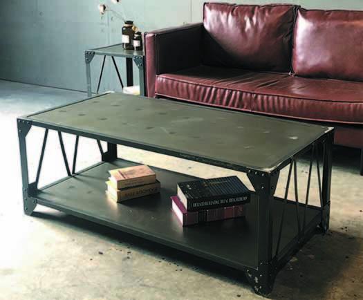 Rustic Vintage Table Industrial Metal Iron Coffee Table End Table For Living