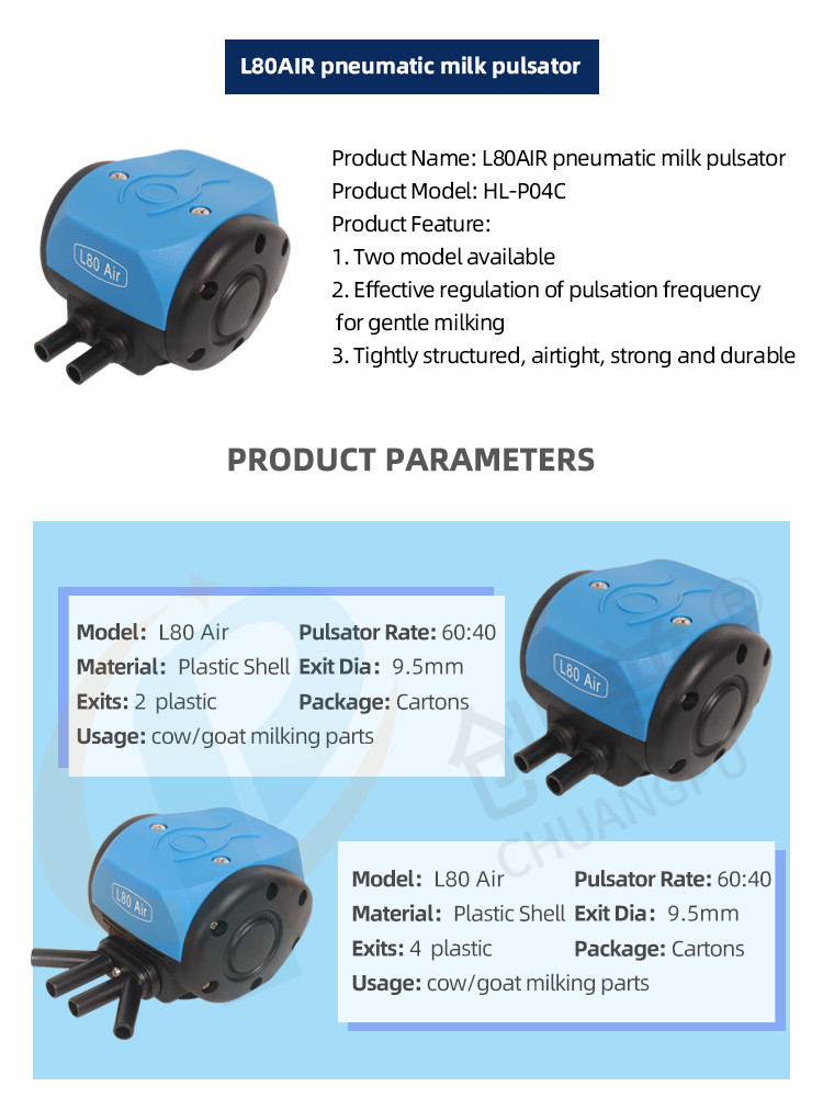 60 Cycles Per Minute Pulsation Rate L80 Air Milking Machine Pulsator For Cow Milking Efficiency