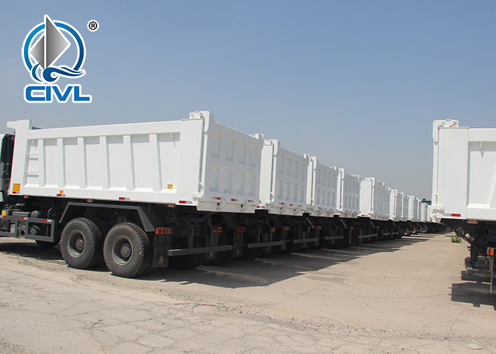White color RHD Heavy Duty Dump Truck 6X4 Drive Type 15M3 30T load capacity