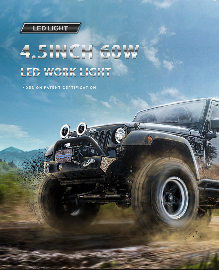 3000LM Auxiliary Round Amber Fog Lights For Off Road 4x4 Bumper Truck