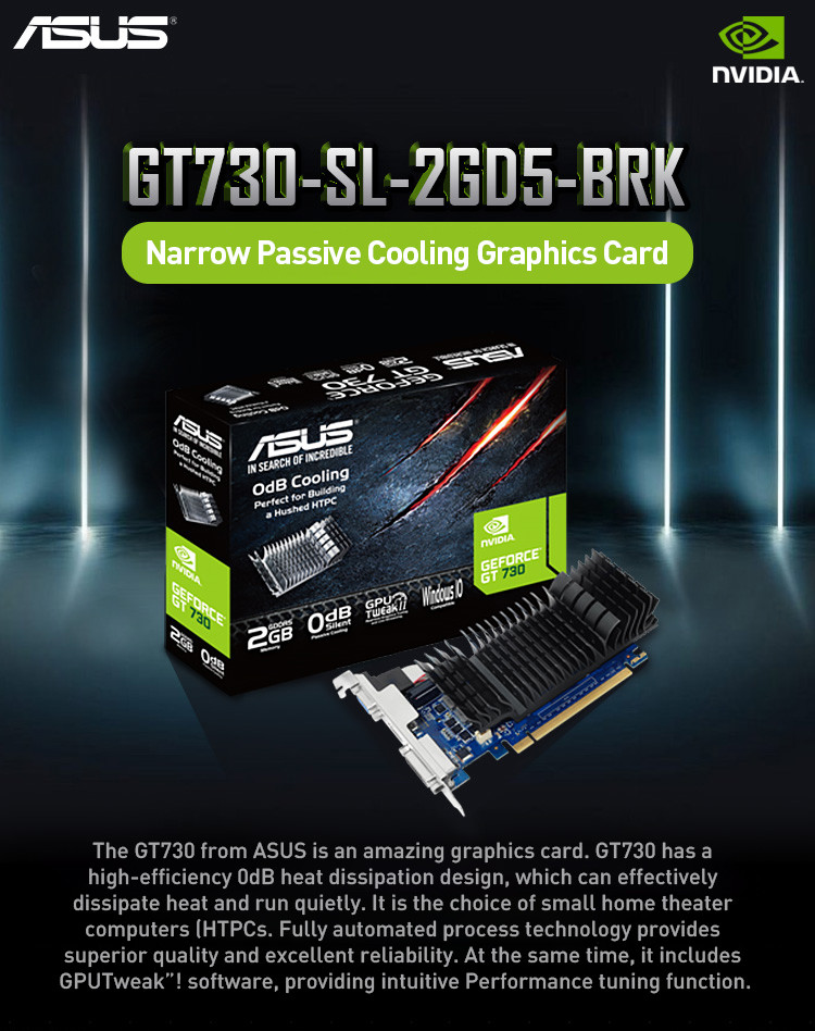 GT730-SL-2GD5 Brk Video Cards GPU Graphics Card GT 730 2GB GDDR5 For Desktop