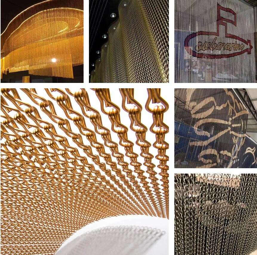 Colorful Aluminum Chains Curtain As Space Divider For Hotel Decoration