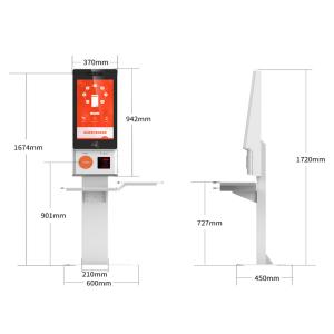 Self Checkout Kiosk With 23.8inch Touch Screen Display Printer Scanner For
