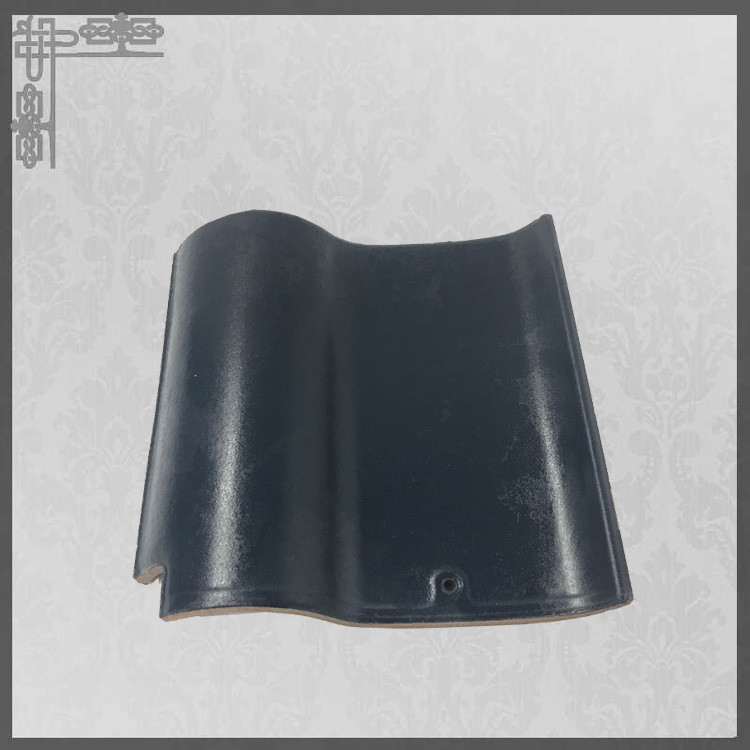 S Type Glossy Ceramic Roof Tiles House Glazed 220mm Grey Clay Roof Tiles