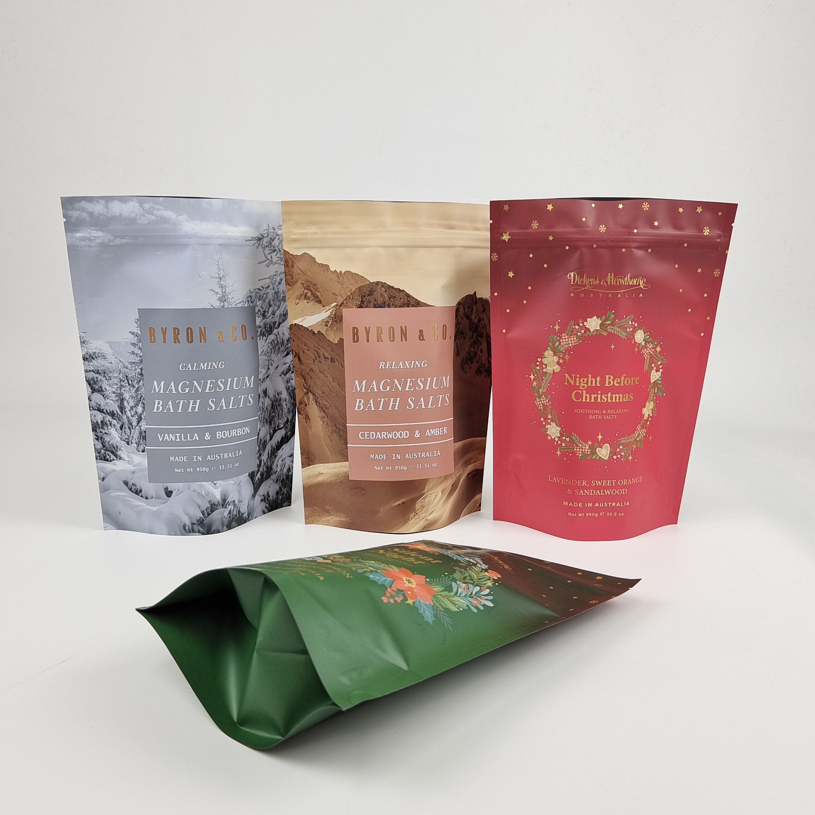 Stand Up Resealable Mylar Bags Recyclable Food Packaging Material With Zipper