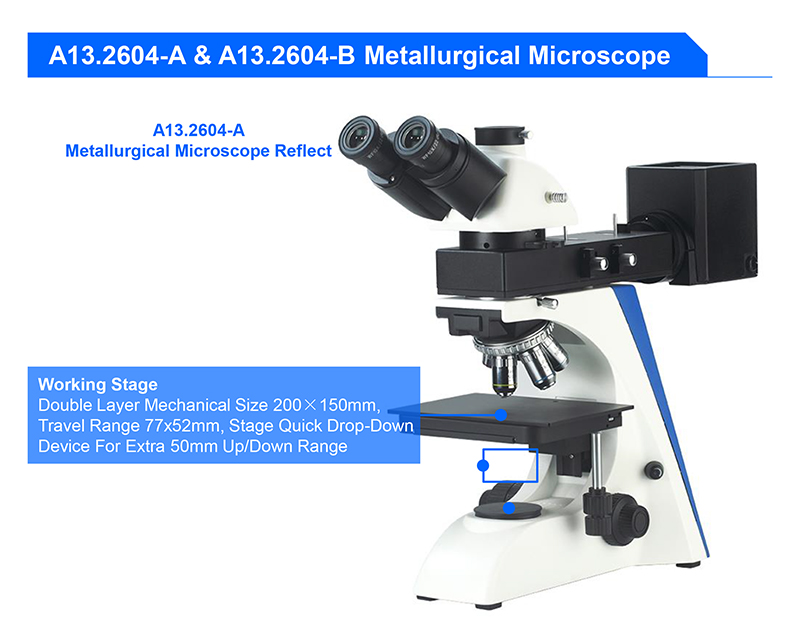 Optical Trinocular Head Metallurgical Optical Microscope High Precision A13.2604
