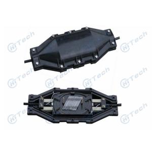 China Black Color Fiber Cable Joint Closure , 1 In 1 Out 24 Cores Fiber Joint Box Inline Type on sale