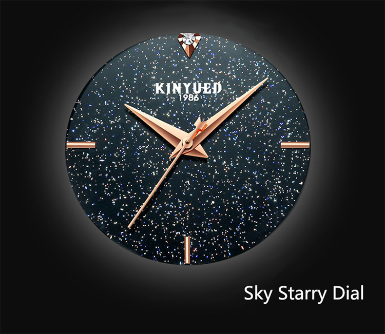 KINYUED stainless steel quartz movement women stainless steel band waterproof wrist watch