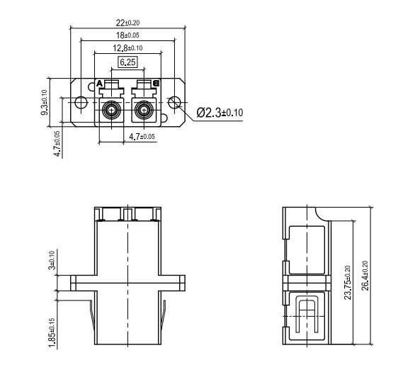 CATV Duplex Singlemode Ceramic Sleeve Lc To Sc Fiber Adapter