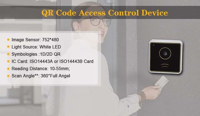 1D 2D QR Code IP64 Wiegand 34 Access Control System
