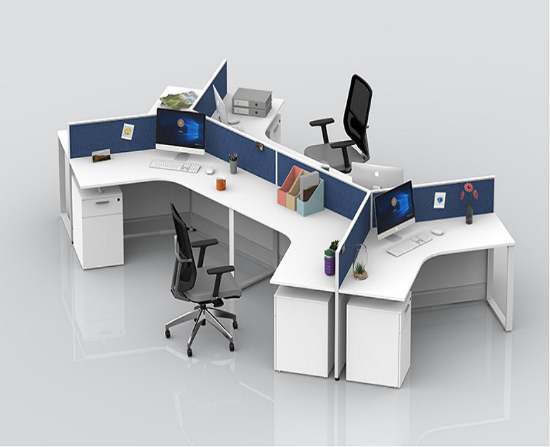 4 Seat Office Furniture Partitions With Powder Coated Finish 5 Years Warranty