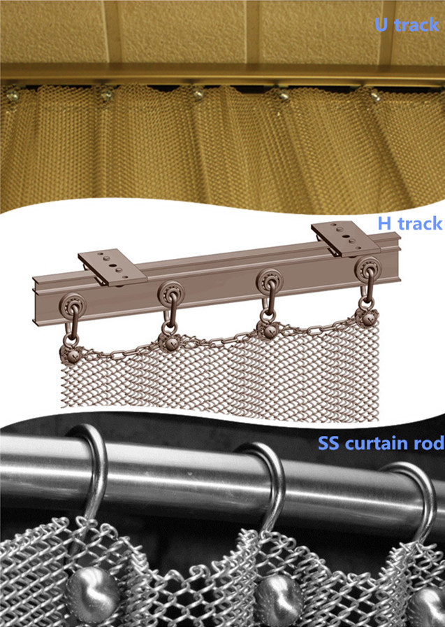 Silver Aluminium Coil Metal Mesh Drapery 1.2x8x8mm As Window Screen Curtains